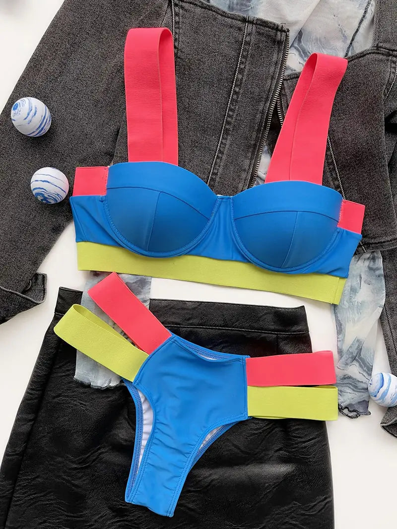 Patchwork Sexy Swimwear