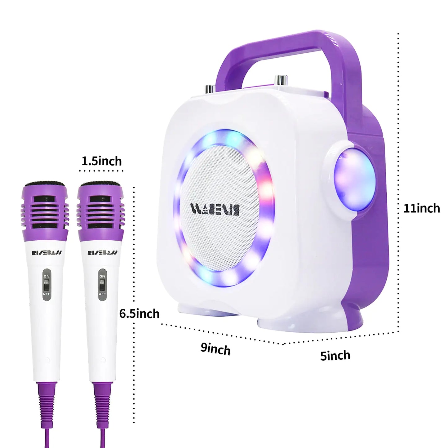 Karaoke Machine for Kids - Bluetooth Speaker with 2 Microphone - Portable Kids Karaoke Machine for Girls and Boys - Birthday Gift for Girls and Boys Ages 2 Years Old and Up.