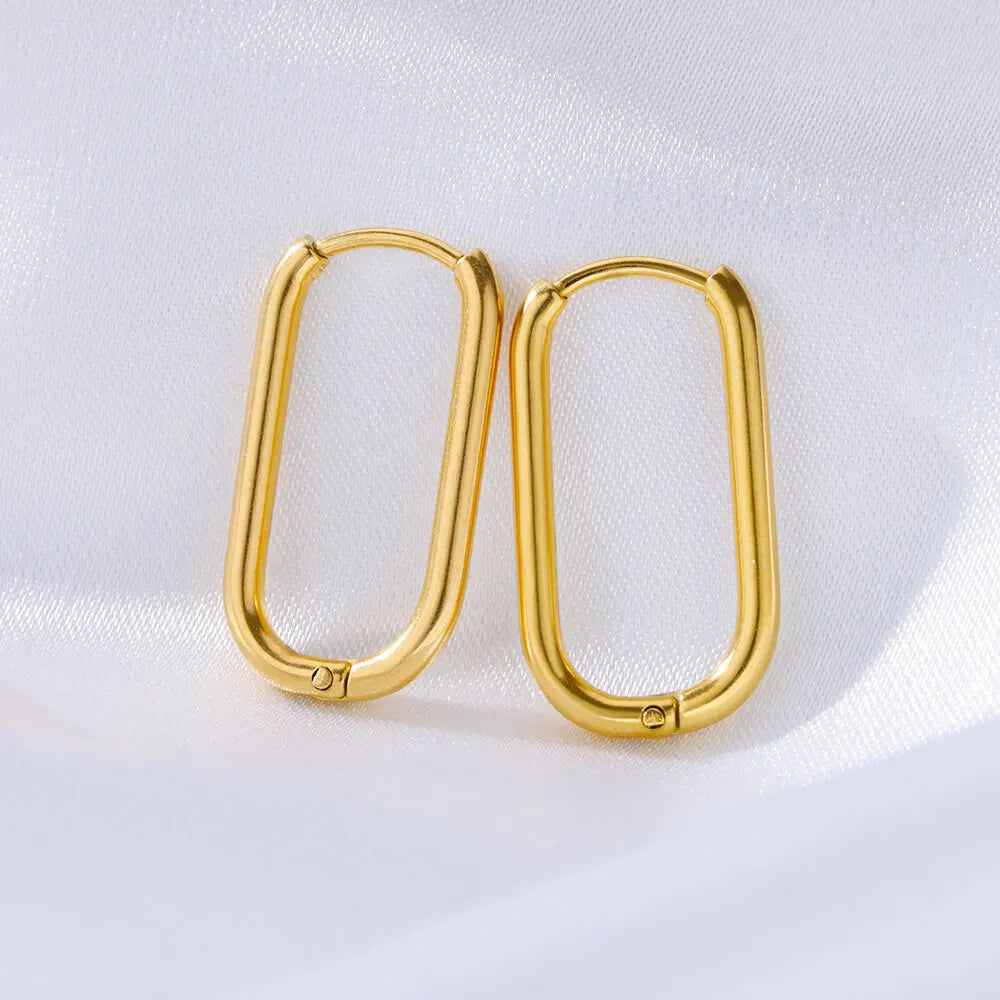 Stainless Steel Earrings for Women Gold Color Hoop Earrings 2024 Trending New Wedding Party Couple Piercing Ear Jewelry aretes