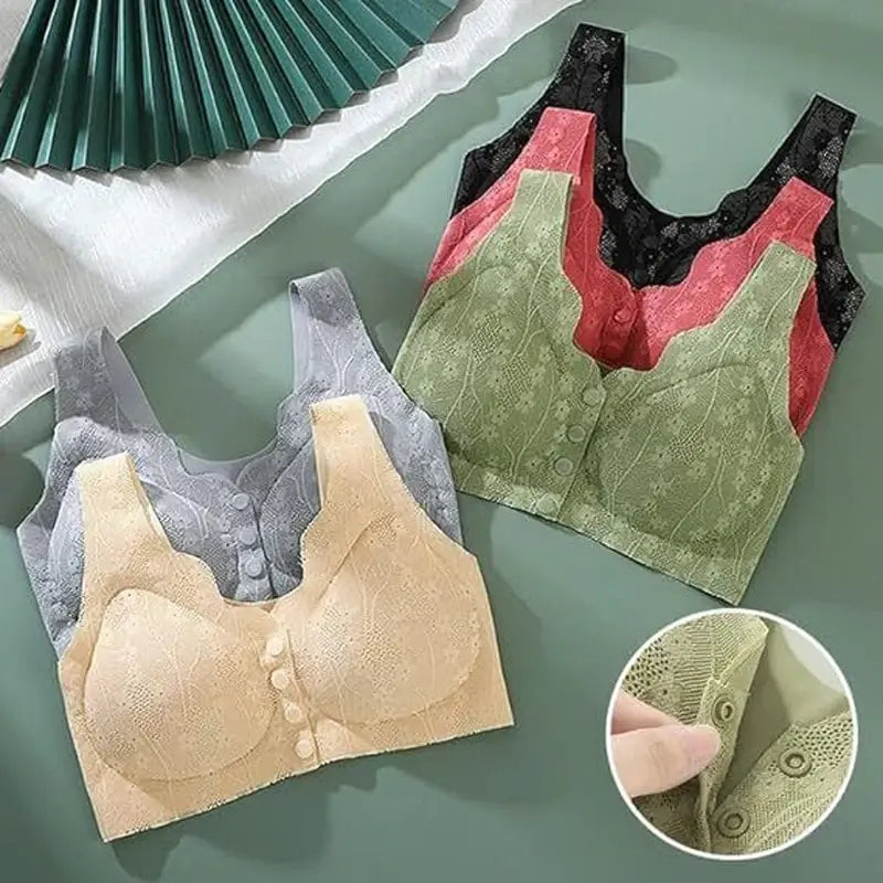 Elderly Underwear With Lace Tank Top Bra