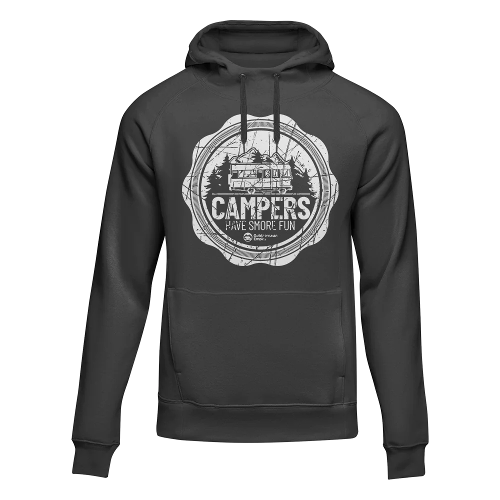 Camping Seal Adult Fleece Hooded Sweatshirt