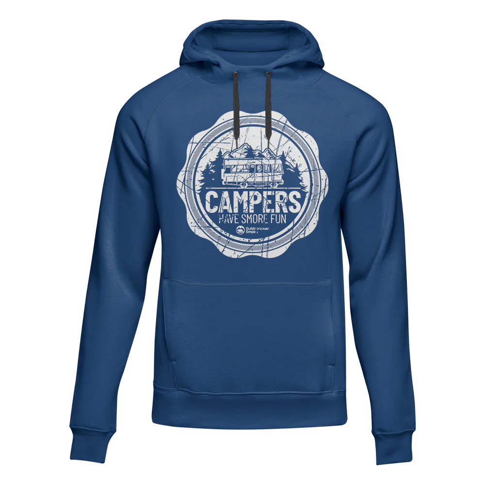 Camping Seal Adult Fleece Hooded Sweatshirt