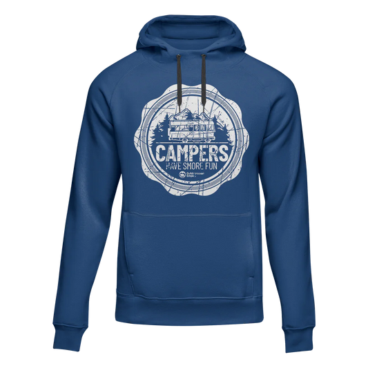 Camping Seal Adult Fleece Hooded Sweatshirt